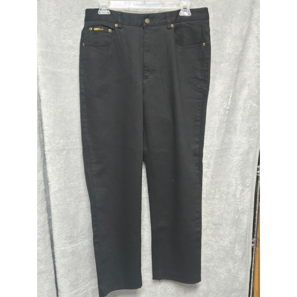 DKNY Jeans Womens Black Straight Leg Pants Size 12 Mid Rise Stretch Cotton